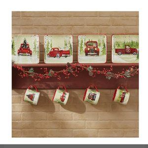 Set of  4 Christmas Vacation Square Plates by Park Designs /Karen Cruden